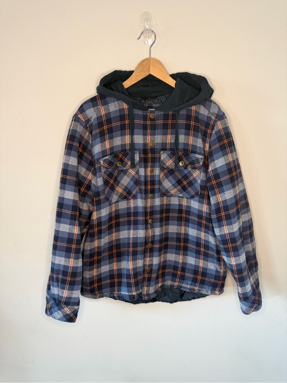 Legendary Outfitters Men’s M Hooded Plaid Shacket 4 Pockets